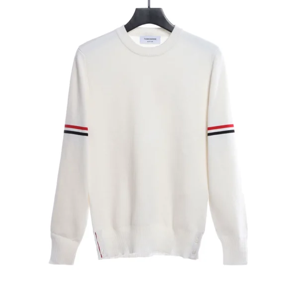 Double Sleeve Webbing Armband Crew Neck Sweater