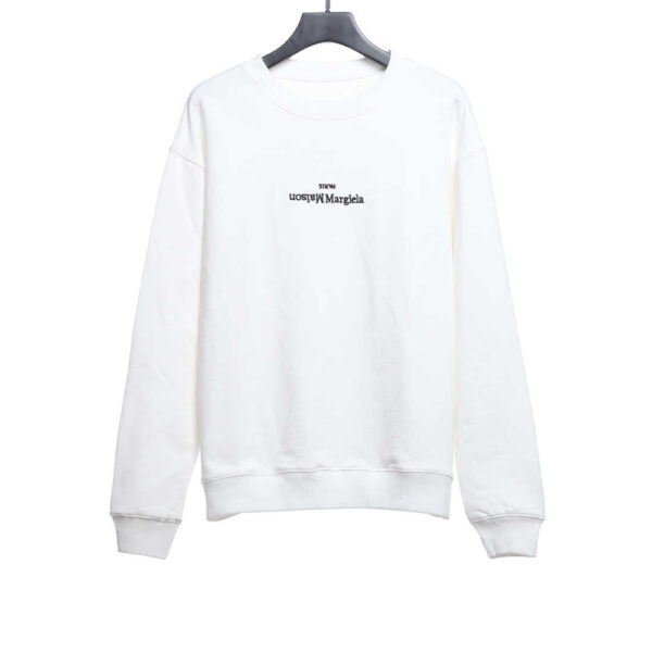 Inverted Black And White Letter Embroidered Sweatshirt - Image 2