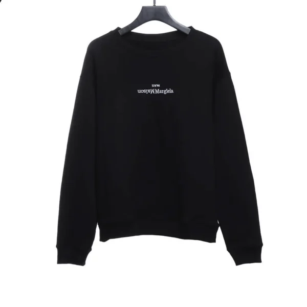 Inverted Black And White Letter Embroidered Sweatshirt