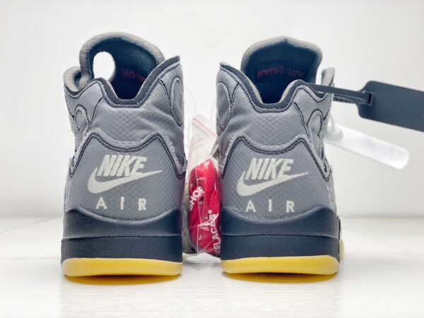 Off-white™ X Air Jordan Retro 5″black/muslin-fire Red” Replica - Image 3