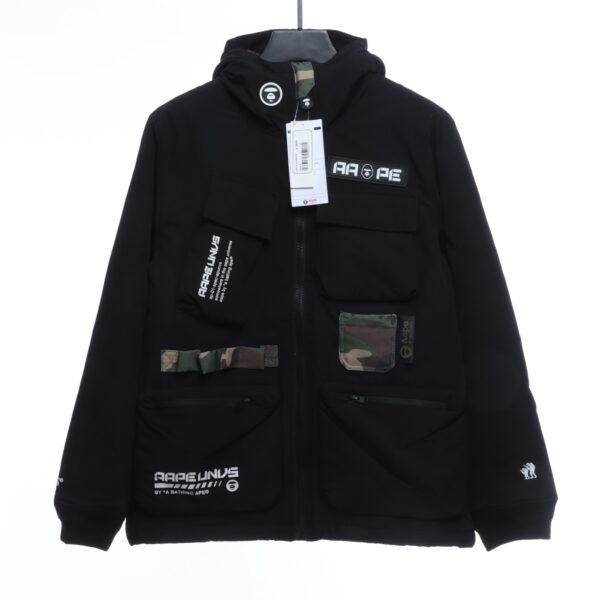 Multi-pocket Utility Camouflage Panel Cotton Coat - Image 2