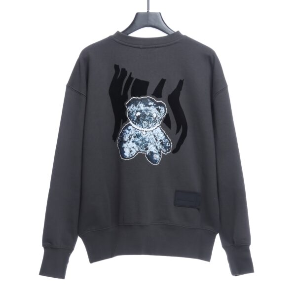 Reflective Pearl Necklace Bear Crew Neck Sweatshirt - Image 2