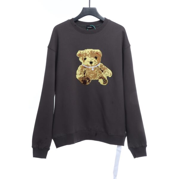 Embroidered Bear Crew Neck Sweatshirt