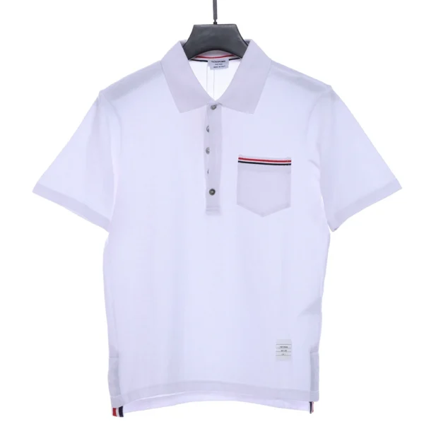 Pocket Stripe Piqué Polo(white /grey / Black)
