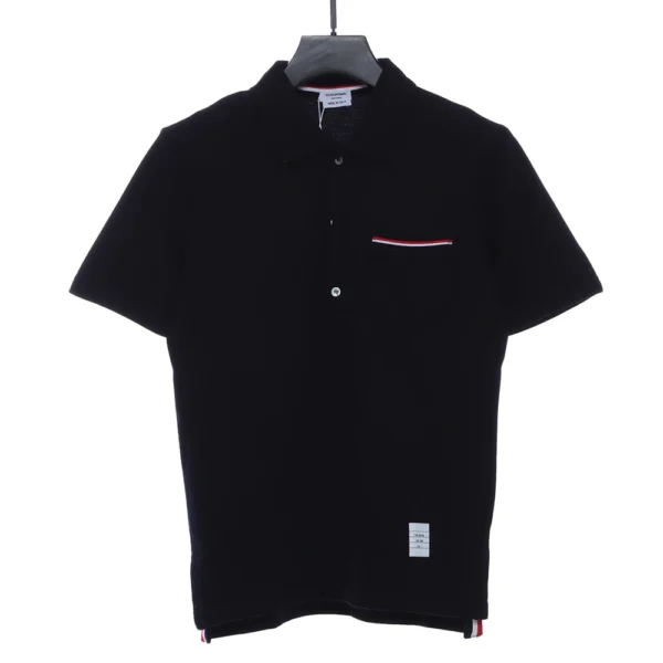 Pocket Stripe Piqué Polo(white /grey / Black) - Image 3