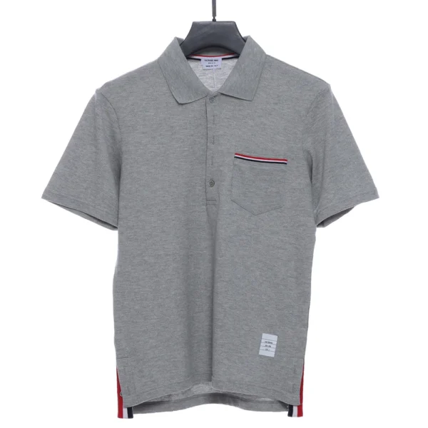 Pocket Stripe Piqué Polo(white /grey / Black) - Image 2