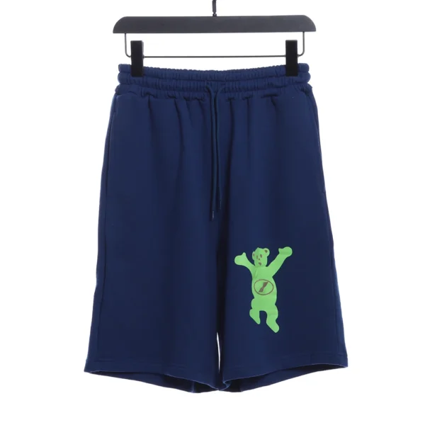 Zipped Bear Print Shorts（blue/white） - Image 2