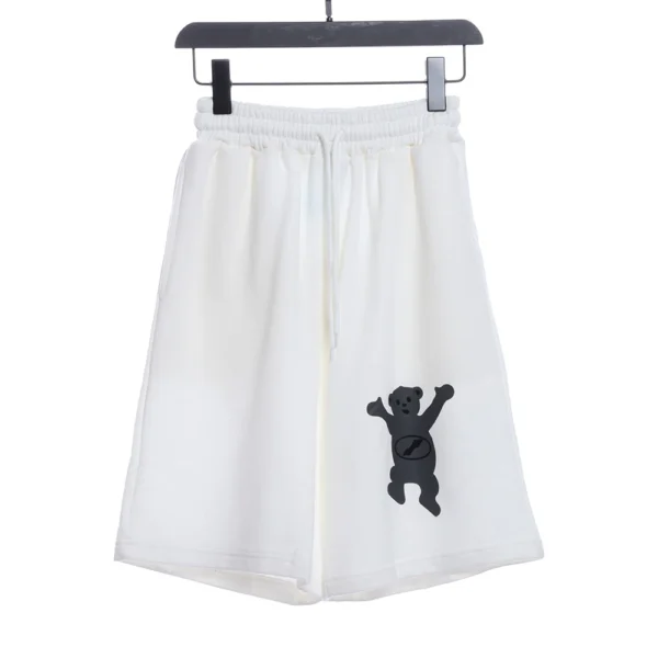 Zipped Bear Print Shorts（blue/white）