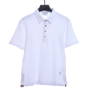 Waffle Four Button Polo T-shirt (white/black/grey/dark Blue)