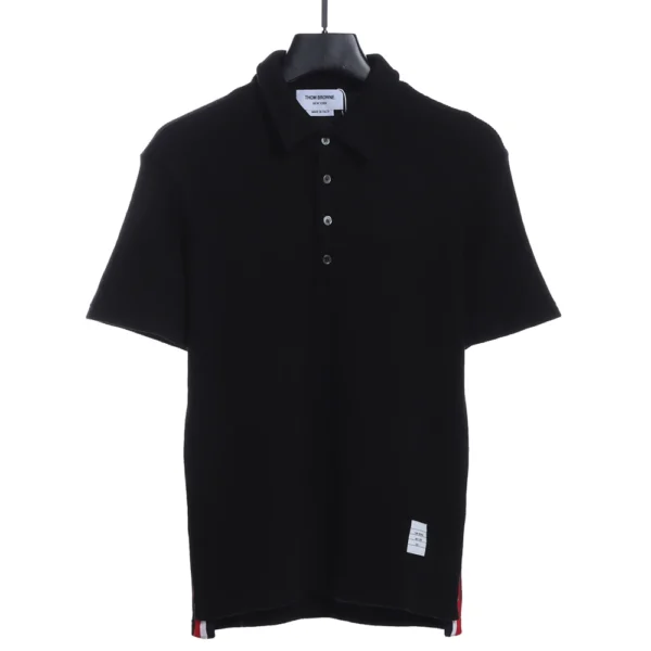 Waffle Four Button Polo T-shirt (white/black/grey/dark Blue) - Image 4