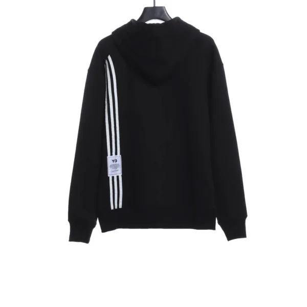Co-branded Three-bar Webbing Hoodie(black & White)