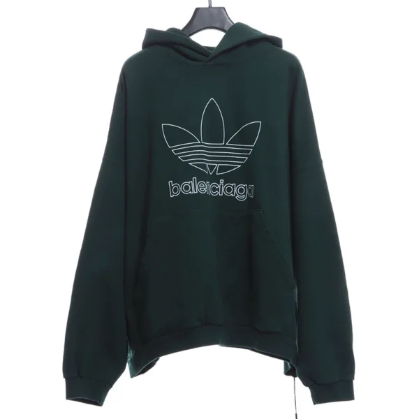 Joint Dark Green Embroidered Hoodie