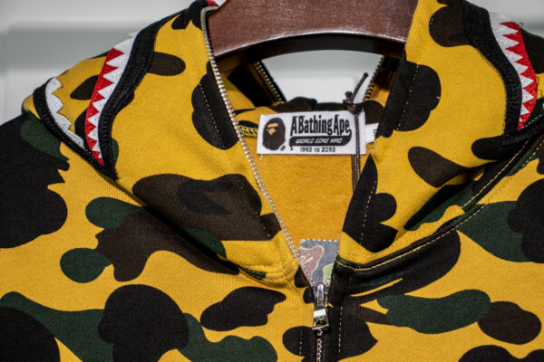 A Bathing Ape Bape Shark 1st Camo Hoodie – Yellow Replica - Image 3