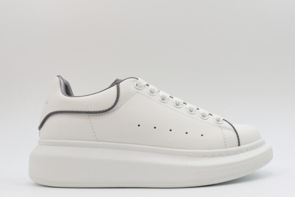 Alexander Mcqueen Leather Platform Trainers Sneakers Gray-white Replica