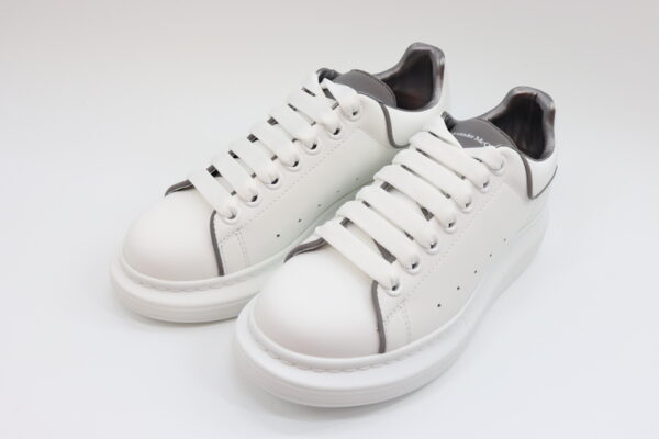 Alexander Mcqueen Leather Platform Trainers Sneakers Gray-white Replica - Image 3