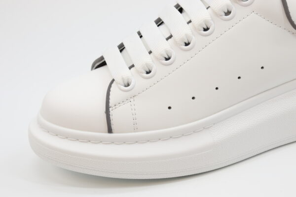 Alexander Mcqueen Leather Platform Trainers Sneakers Gray-white Replica - Image 4