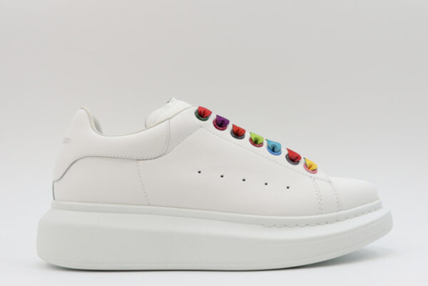 Alexander Mcqueen Show Leather Platform Trainers Sneakers-rainbow Replica