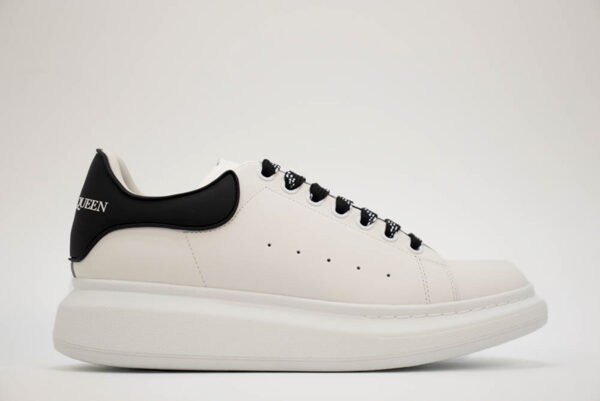 Alexander Mcqueen Show Leather Platform Trainers -white/blk Replica