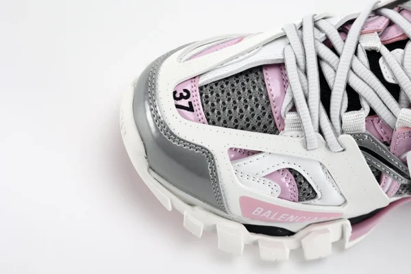 Balenciaga White Gray Pink Track Sneaker - Image 4