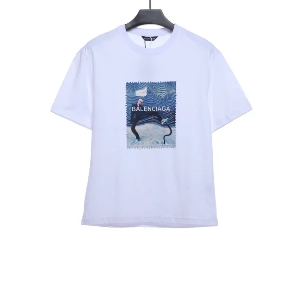 Abstract Figure Stamp Print Short Sleeves Reps - Image 2