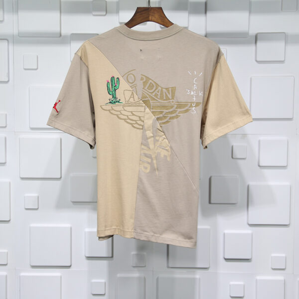 Travis Scott Cactus Jack X Jordan T-shirt Khaki/desert Replica - Image 2