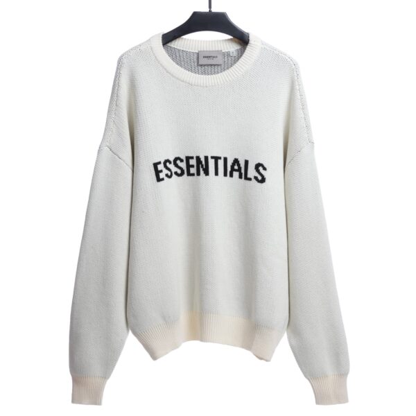 Letter Jacquard Crew Neck Sweater