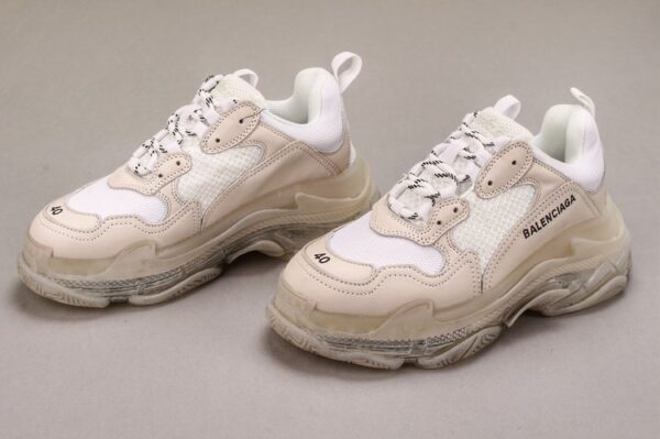 Men’s Triple S Mesh & Leather Sneakers White Replica