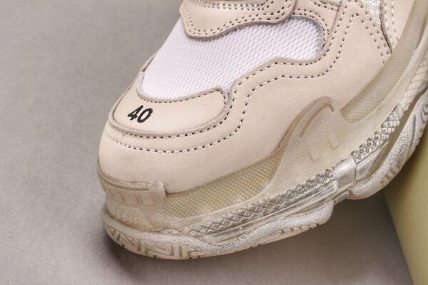 Men’s Triple S Mesh & Leather Sneakers White Replica - Image 2