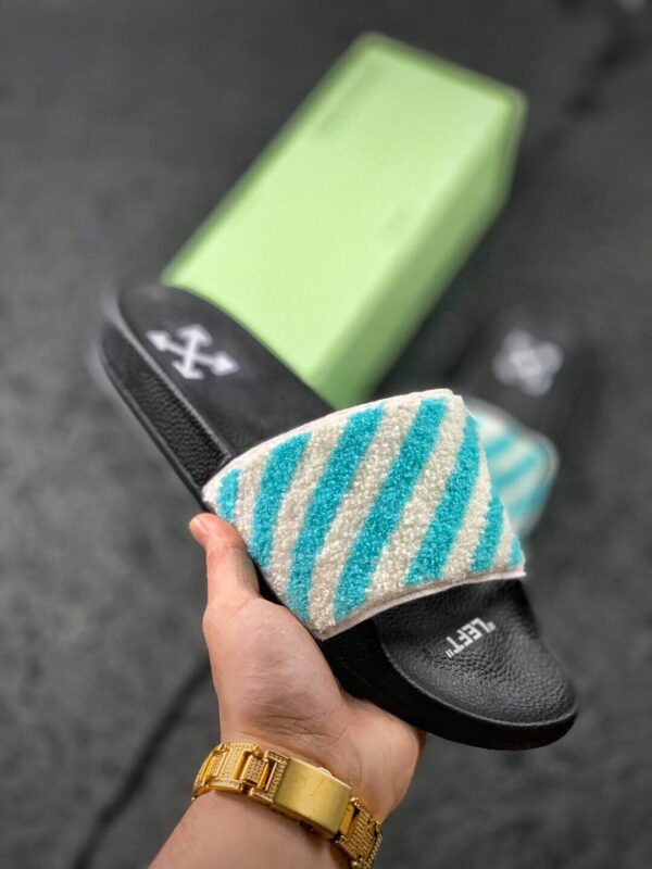 Off-white Flyknit Stripe Slides - Image 4