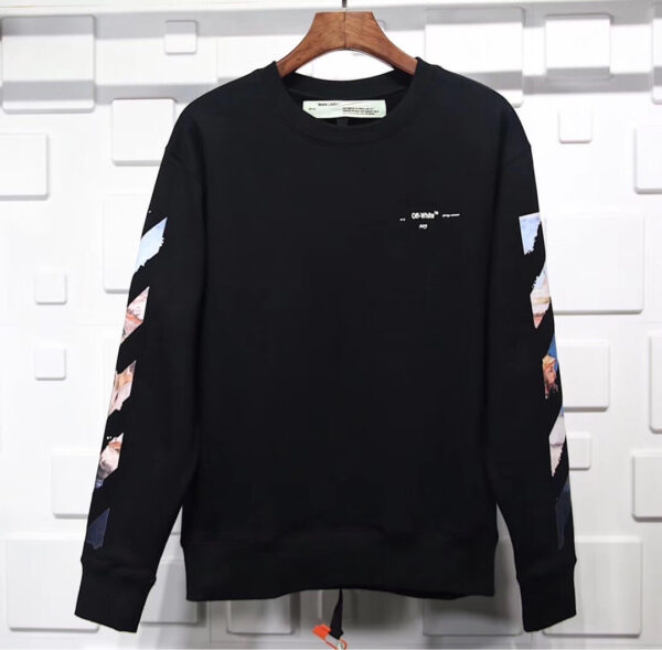 Off-white Colour Painting Diagonals Zip Hoody - Image 4