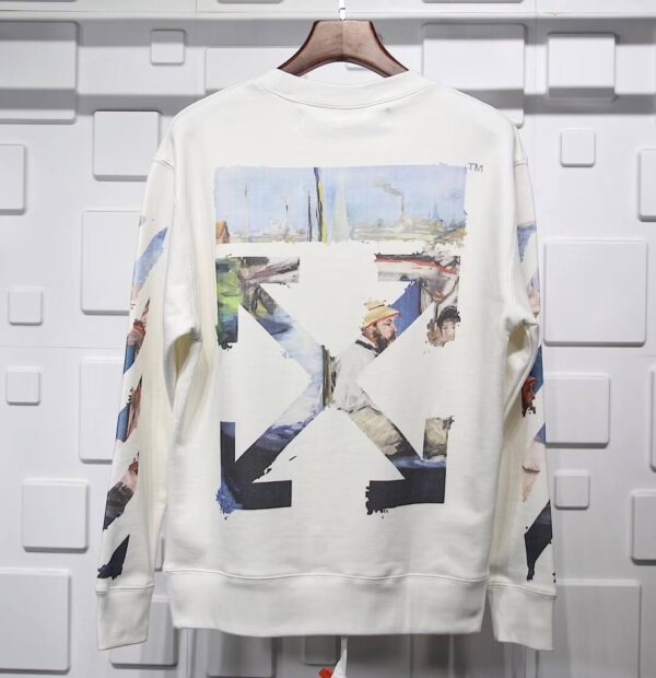Off-white Colour Painting Diagonals Zip Hoody - Image 3