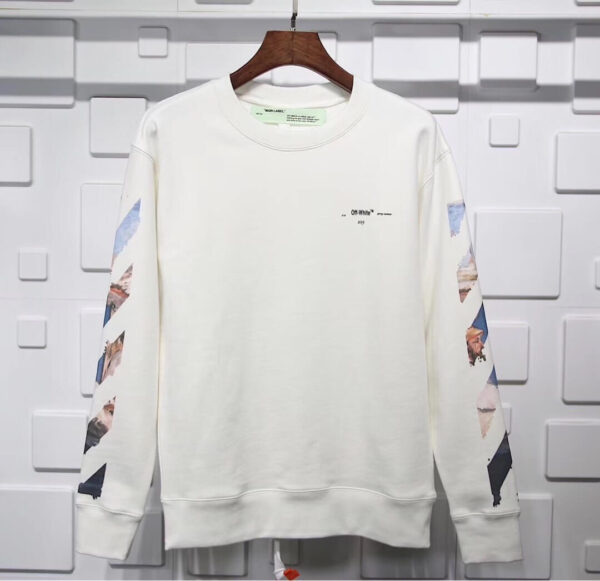 Off-white Colour Painting Diagonals Zip Hoody - Image 5