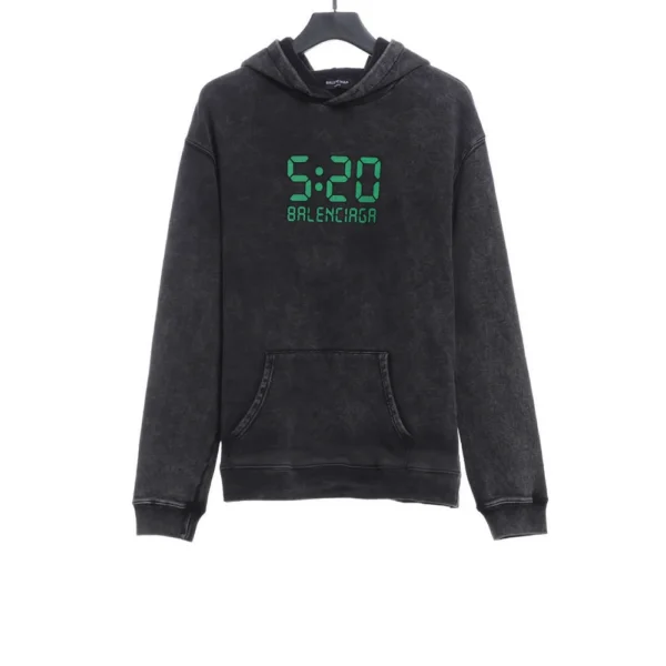 520 Print Distressed Washed Hoodie