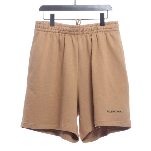 Khaki Monogram Embroidered Shorts