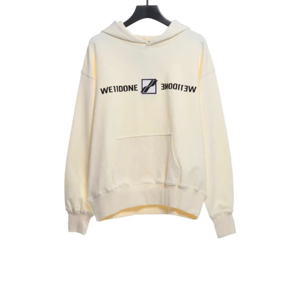 Mirrored Silicone Lettering Hoodie(black / Beige)
