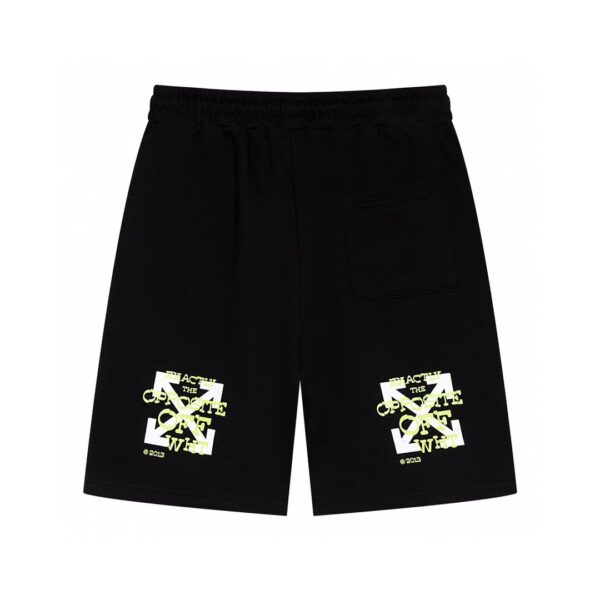 Off-white Green Paint Short - Image 2