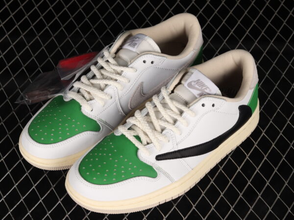 Travis Scott X Air Jordan 1 Low White Green - Image 8