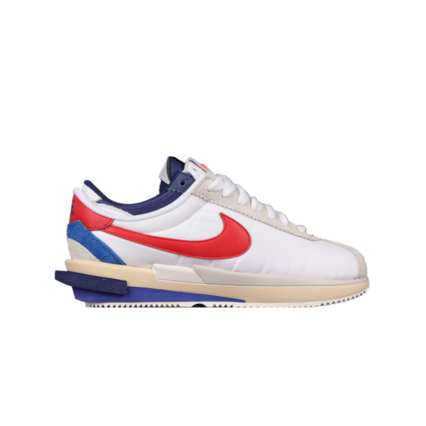 Sacai X Nike Cortez White Red Navy Blue