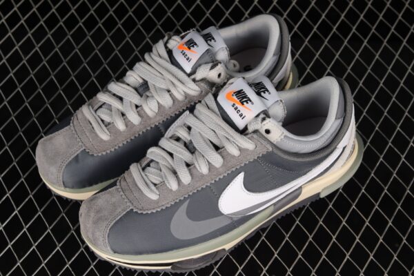 Sacai X Nike Zoom Cortez 4.0 Dark Grey White Green - Image 8