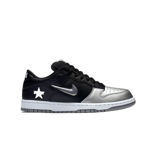Nike Sb Dunk Low Supreme Jewel Swoosh Silver