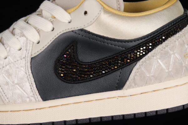 Jordan 1 Low Beaded Swoosh Grey Sail - Image 3