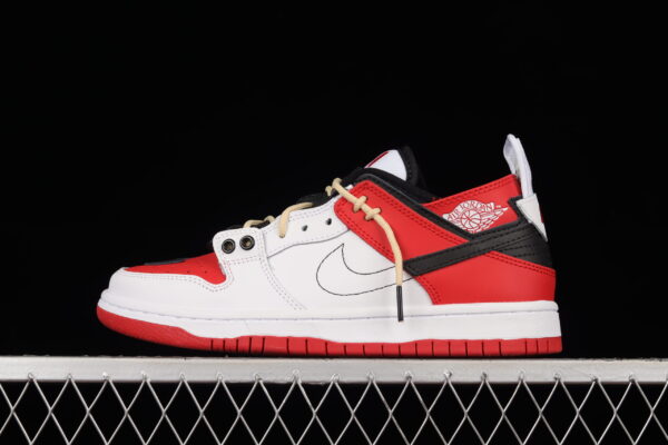 Air Jordan 1 Low Fantasy White Red Tie - Image 5