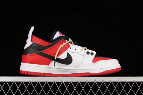 Air Jordan 1 Low Fantasy White Red Tie - Image 3