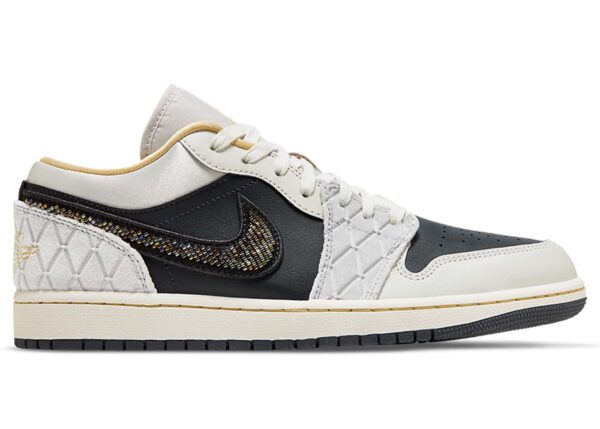 Jordan 1 Low Beaded Swoosh Grey Sail - Image 2
