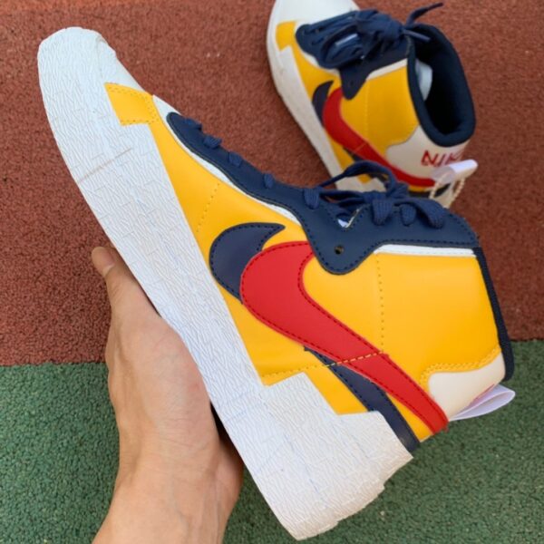Nike Blazer Mid Sacai White Yellow - Image 4