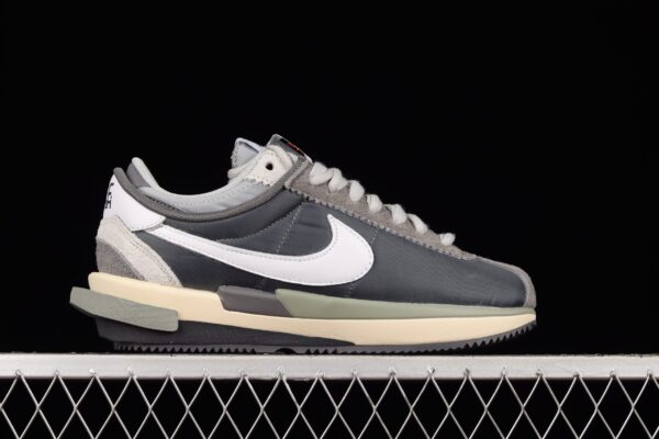 Sacai X Nike Zoom Cortez 4.0 Dark Grey White Green - Image 3
