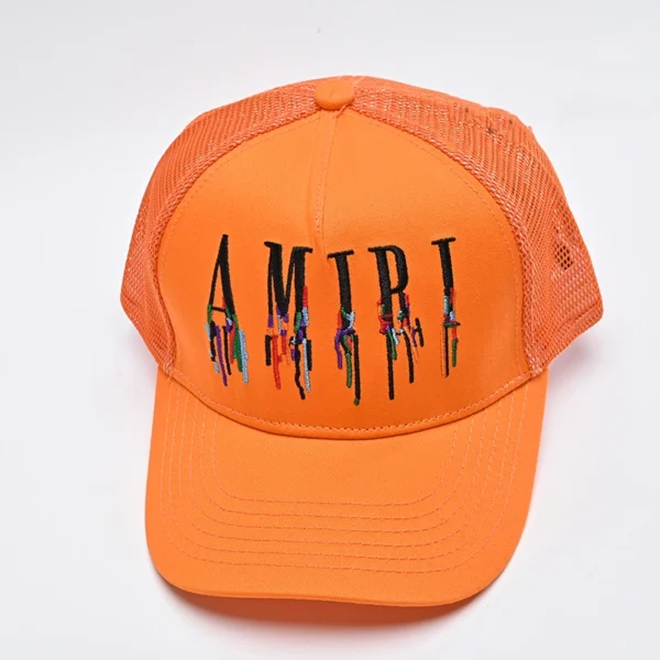Amiri Embroidered Paint Drip Core Logo Cap Orange - Image 2