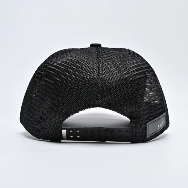 Amiri Three Star Trucker Snapback Cap Black/white - Image 4