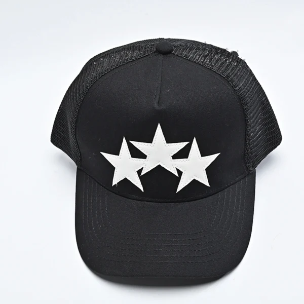 Amiri Three Star Trucker Snapback Cap Black/white - Image 2
