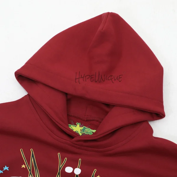 Sp5der Web Logo Hoodie ‘maroon’ & Hunter Green - Image 4